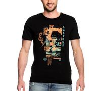 Elbenwald Chunk T-Shirt - Kung Fu Calligraphy Motif for Bruce Lee Fans on Cotton for Men Women Unisex Black - XL