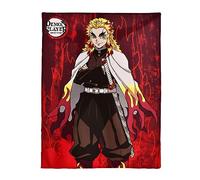 Elbenwald Demon Slayer Blanket with Kyojuro Rengoku Motif for Anime Fans Men Women Unisex Red