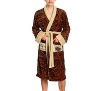 Elbenwald Groovy Uk Harry Potter Marauder’s Map Adult Hoodless Bathrobe, One Size, Beige/Brown