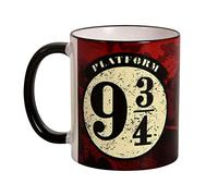 Elbenwald Harry Potter Cup Track 9 3/4 with Hogwarts Express Round-Pressure Ceramic 300 ml red