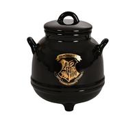 Elbenwald Harry Potter Hogwarts Cauldron Cookie Jar - Hogwarts School Crest Motif Ceramic Black