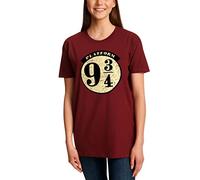 Elbenwald Harry Potter T -Shirt Platform 9 ¾ Hogwarts Express Distress Frontprint Women Men Cotton red - XXL