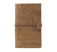 Elbenwald Lord of the Rings Notebook with Embossed Middle Earth Card and Reusable 12 x 19.5 x 2 cm Beige