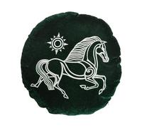 Elbenwald Lord of the Rings Pillow with Rohan Motif, round Ø 45 cm, velvet green