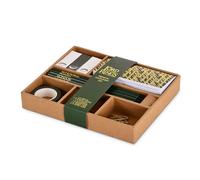 Elbenwald Lord of the Rings Writing Set in The One Ring Design - with Sticky Notes, Mini Notebook, Pencils, Sharpener, Tape, Paper Clips - Set 20 x 16.5 x 3 cm - Green