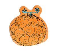 Elbenwald One Piece Devil Fruit Pillow in Mera Mera Design 35 x 36,5 x 9,5 cm for Anime Fans Men Ladies Unisex yellow