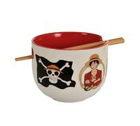 Elbenwald - One Piece - Monkey D. Luffy Ramen Bowl with Chopsticks 500 ml Ceramic White