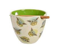 Elbenwald Ramen Bowl with Chopsticks - Star Wars The Mandalorian Grogu - Gift Idea - Ceramic Bowl - 550 ml - Bowl Set Ceramic Bamboo - White