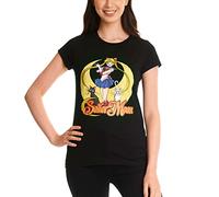 Elbenwald Sailor Moon T -Shirt Pose Front Print Cotton Women Black - l