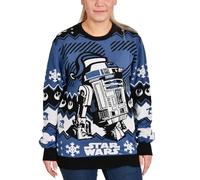 Elbenwald Star Wars Knitted Sweater with R2-D2 Motif for Men Women Unisex Blue - S