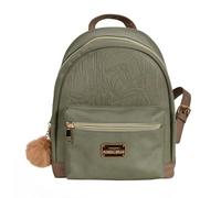 Elbenwald Star Wars The Mandalorian - Mini Backpack Grogu with Mando Zip and Plush Pendant 24 x 29 x 14 cm Adjustable Green and Brown