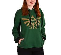 Elbenwald The Legend of Zelda Hoodie with Triforce and Symbols Print for Men Women Unisex Green Gold - M