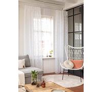 Elbersdrucke 201401 Curtain with Hidden Tabs Fluffy Dots 00 White Transparent 255 x 140 cm
