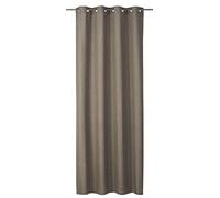 Elbersdrucke Lino 06 186517 Opaque Eyelet Curtain for Living Room Bedroom Hallway Plain Curtain Eyelets Linen Surface Structure 255 x 140 cm