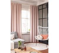 Elbersdrucke Midnight 14 Pink Curtain with Concealed Loops, Polyester, 255 x 140 cm