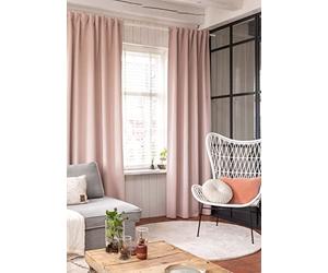 Elbersdrucke Midnight 14 Pink Curtain with Concealed Loops, Polyester, 255 x 140 cm