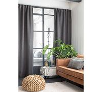 Elbersdrucke Monza 17 201418 Curtain with Concealed Loops Dark Grey Blackout Thermal Insulating 255 x 135 cm Curtain for Living Room Bedroom Kitchen Hallway Children's Room Energy Saving
