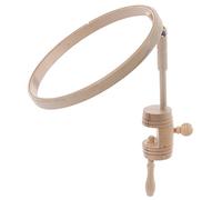 Elbesee 20 cm Wood Hoop with Table clamp 8", Brown, 34 x 30 x 22 cm