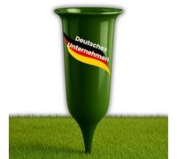 ELBKAISER Green Grave Vase with Ground Spike, Robust Cemetery Vase for Grave Design, Grave Vases for Inserting with Base & Insert for Fresh Flowers, Weather Resistant, Ideal for the Graveyard