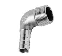 elbow, 1pcs Stainless Steel 90 Degree Elbow, 8mm 10mm 12mm 14mm 15mm 16mm 20mm 25mm Hose Barb X 1/4" 3/8" 1/2" 3/4" 1" Male 304 90°, Pipe Fitting(1/2" 19MM)