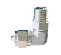 Elbow 360 Deg Rotary 4 6 8 10 12 14 16mm Hose Quick Twist 1/8" 1/4" 3/8" 1/2" -1 BSPT Male Connector 304 Stainless Pneumatic Air(16X14MM_3/8")
