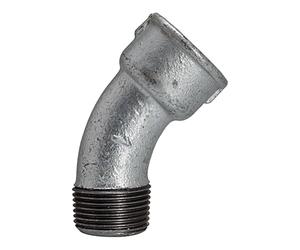 Elbow 40, 45°, IG/AG, Rp/R 1 1/4, operating temperature -20 °C to 300 °C, black malleable iron, hot-dip galvanised, DIN EN 10242