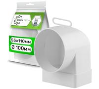 Elbow Bend Rectangular to Round Ø 100mm with Max Working Temperature 60°C | Warranty 5 Years - ONIX TECH