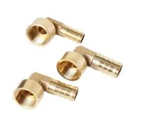 Elbow Brass Fitting Coupler Elbow Brass Barbed Fitting 8~16mm Hose Barb x 1/4" 3/8" 1/2" Female Thread Coupler Connector Adapter for Water Copper/8(3/8",14mm)