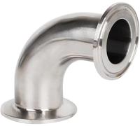 Elbow Connector Pipe Fitting, 1Pcs 90 Degree, 3/4" 1" 2" 3" 4" 19Mm-102Mm Pipe Od Sanitary Tri Clamp Feerule Od Elbow Pipe Fitting Stainless Steel 304 Homebrew/45Mm * Ferrule 64