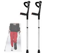 Elbow Crutches Adults (x2 Units, Open Cuff), Forearm Crutches Aluminum, Foldable Crutches, Adjustable Height Crutches 36.2"-45.3"