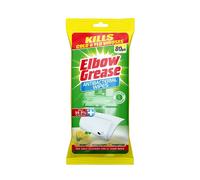 Elbow Grease Antibacterial Surface Wipes, Lemon, Kills 99.9% of Bacteria & Cold/Flu Viruses, 80 pack