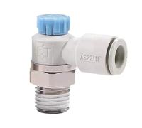 Elbow Fittings AS1211F AS2211F AS3211F Flow Control Valve Regulator Valve Pneumatic Fittings Speed Regulator S-AS1211F-M5-04A 1Pcs(S-AS4211F-04-10SA)