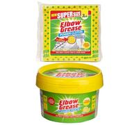 Elbow Grease 1X Cleaning Paste 350g, 1X Power Cloths 3 Pack, Stubborn Stain Remover Set for Kitchen, Bathroom, Multi-Surface, Tough on Grease, Grime, Marks, Dirt, Easy to Use