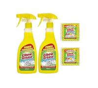 Elbow Grease All Purpose Degreaser Spray 2X (500ml Each), Effective Cleaner Formula for Kitchen, Fabric, and Metallic Surfaces with Elbow Grease Power Cloth x 2 pack