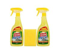 Elbow Grease All Purpose Degreaser Spray 500ml (2 Pack) with Sponge - Powerful Kitchen Cleaner, Oven Hob Grill Grease Remover, Multi Surface Cleaning Spray