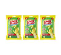 Elbow Grease All Purpose Rubber Glove Cotton Lined Extra Strong Non-Slip Size Large - Kitchen Dish Washing Yellow Rubber Gloves (Pack of 3)