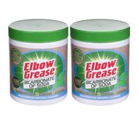 Elbow Grease Bicarbonate of Soda 500g with Scoop Natural Multi-Purpose Cleaner, Non-Scratch Stain Remover & Deodorizer for Kitchens, Bathrooms, Carpets Safe for Surfaces Easy to Use, (2 Pack)