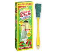 Elbow Grease Bottle Brush With Refill Sponges | Non Scratch Drinks Bottle Cleaning Sponge with Long Handle for Glass & Plastic Bottles (x 4 Refill Sponges)