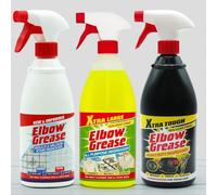 Elbow Grease Cleaning Spray Bundle - 3 x All Purpose Degreaser 1000ml, Xtra Tough Heavy Duty Degreaser 1000ml And Mould & Mildew Stain Remover 700ml (Total 2700ml)