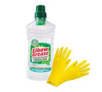 Elbow Grease Concentrated Vinegar 750ml x 1 - Multisurface Natural Cleaner with 1x Pair of Rubber Gloves (Medium) & Welari Thank You Card | (1 Pack)