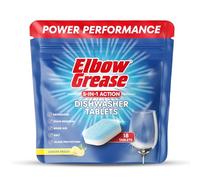 Elbow Grease Dishwasher Tablets | 5-in-1 Action - Degreaser, Stain Removal, Rinse Aid, Dishwasher Salt & Glass Protection (Lemon Fresh, 18 Tabs)