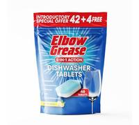 Elbow Grease Dishwasher Tablets | 5-in-1 Action - Degreaser, Stain Removal, Rinse Aid, Dishwasher Salt & Glass Protection (Lemon Fresh, 46 Tabs)