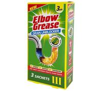 Elbow Grease Drain Unblocker 3x25g Sachets - Dissolves Hair & Grease in Sinks, Baths & Showers (Vivo-EG46)