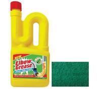 Elbow Grease Drain Unblocker (750 ml) - Effective for Sinks, Baths, Showers - For Stubborn Blockages- with Multipurpose Scouring Pad
