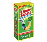 Elbow Grease Drain Unblocker - Dissolves Hair & Grease Clogs | Suitable for Sinks, Baths & Showers (2 Pack Sachets)