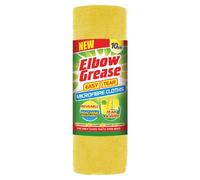 Elbow Grease Easy Tear Microfibre Cleaning Cloths | Reusable & Machine Washable | Dusts, Cleans, Soaks Up Liquid - Tear & Wipe 30cm x 24cm (Yellow, 10 Pack)