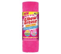 Elbow Grease Easy Tear Microfibre Cleaning Cloths | Reusable & Machine Washable | Dusts, Cleans, Soaks Up Liquid - Tear & Wipe 30cm x 24cm (Pink, 10 Pack)