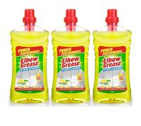 Elbow Grease Floor Cleaner, Lemon Fresh Scent, Liquid, Concentrated Formula, Suitable for Tiles, Laminate and Vinyl, 1L, Pack of 3