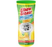Elbow Grease Foaming Drain Cleaner 500g - Powerful Odour Neutraliser for Sinks, Baths & Showers - Fast Action Foaming Powder - Lemon Fresh or Berry Blast Fragrance Yellow - 1 Pack (500g)