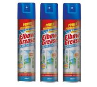 Elbow Grease Glass Cleaner Aerosol 300ml (Pack of 3) - Streak-Free Shine for Windows, Mirrors & Glass Surfaces